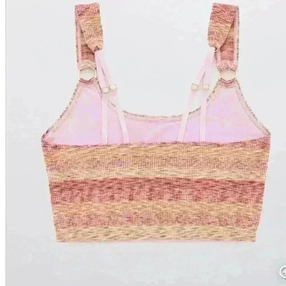 Aerie Seamless Ring Longline Bralette Pink Multicolor Size M - Picture 5 of 7